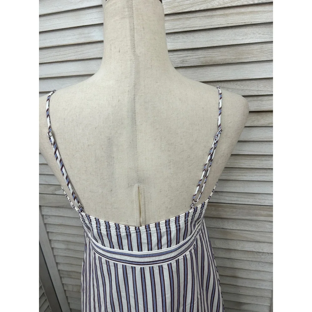 NEW J.Crew Striped Maxi Dress 20T Blue White Women Tall Cotton Coastal Sundress